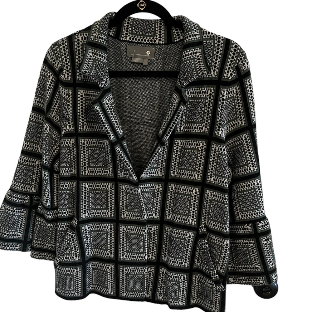 Anthropologie NWT size L sweater, one snap front, bell sleeve.  Front pockets.